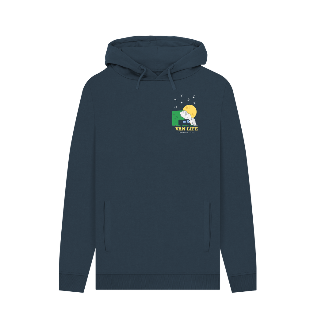 Navy Printed Hoody