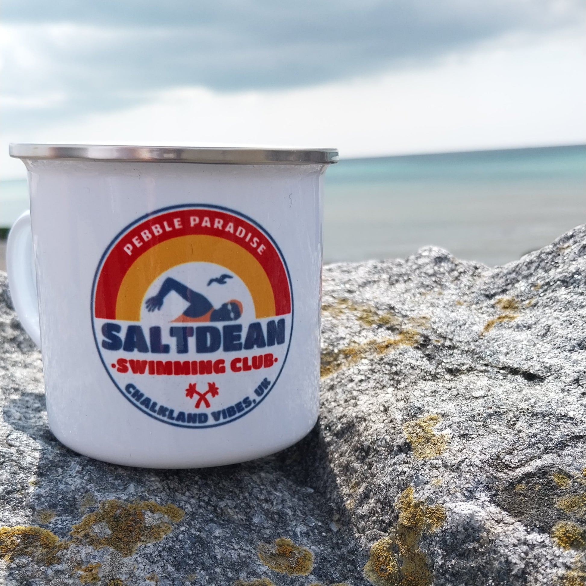 Saltdean Swimming Enamel Mug