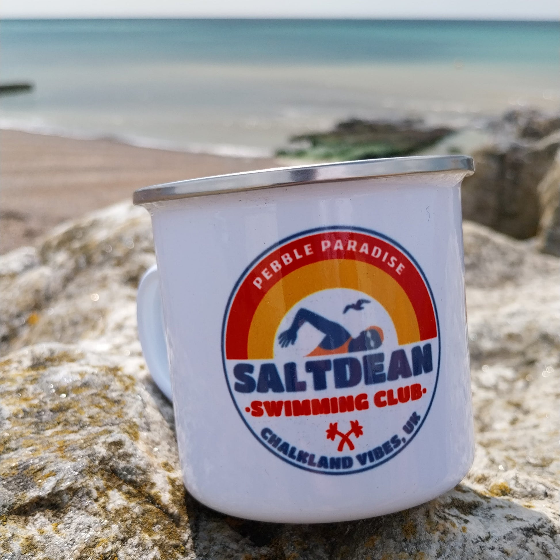 Saltdean Swimming Enamel Mug