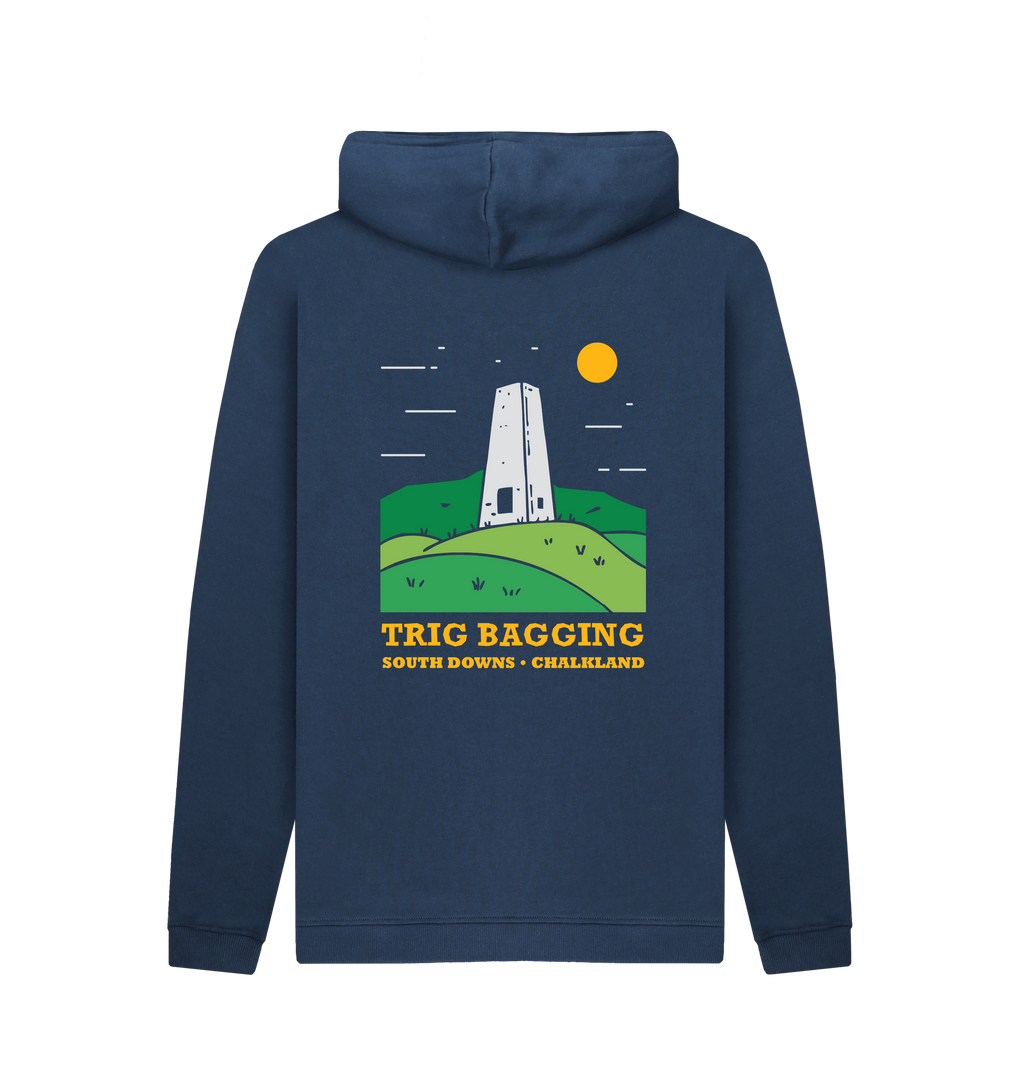 Navy Printed Hoody Back