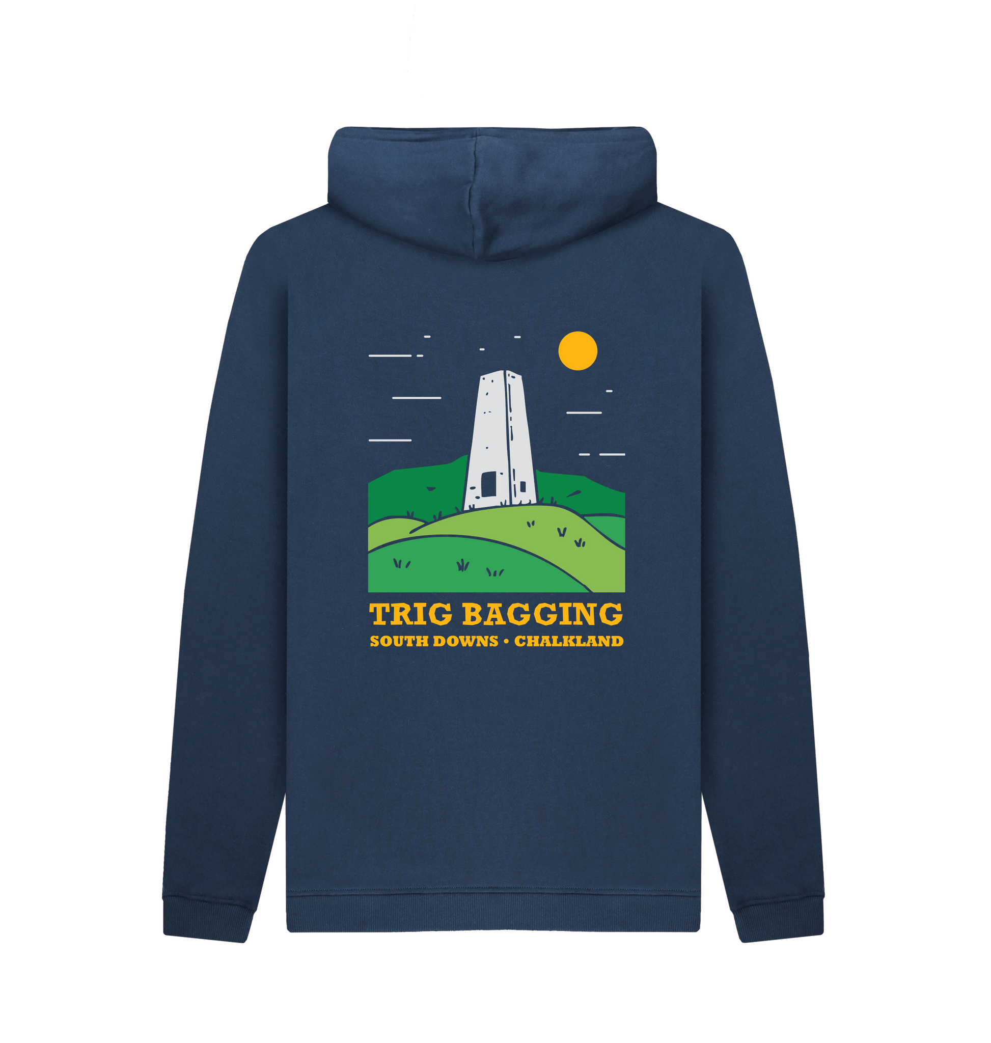 Navy Printed Hoody Back