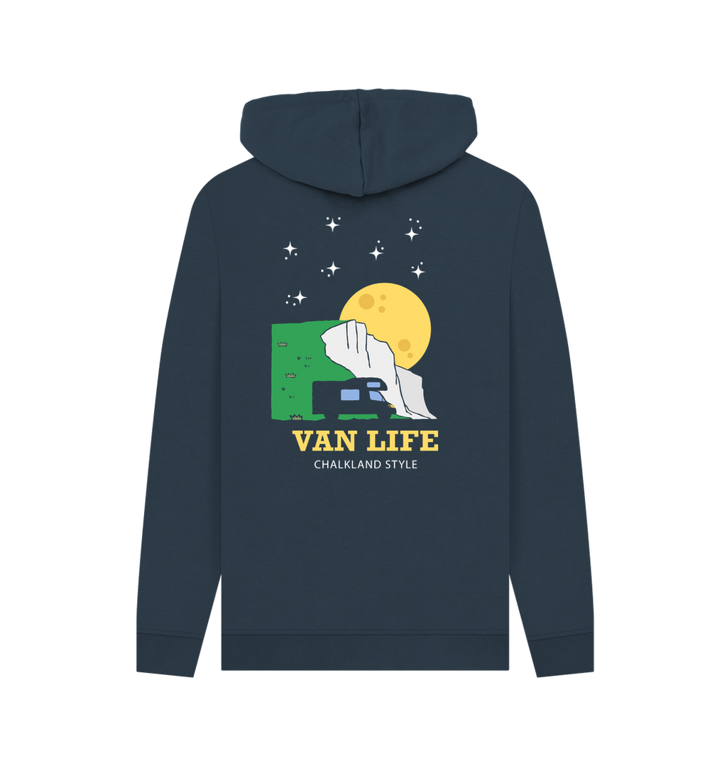 Navy Printed Hoody