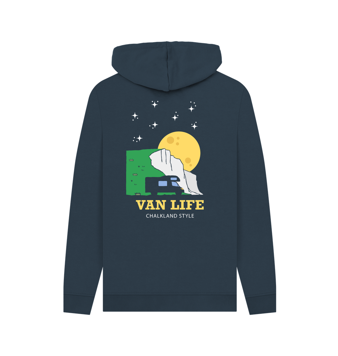 Navy Printed Hoody